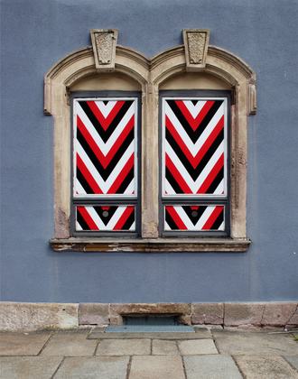 FRANZISKA OPEL  WACHHAUS  2 x 150 x 70 CM   FOLIE AUF FENSTER  CHEMNITZ   2016