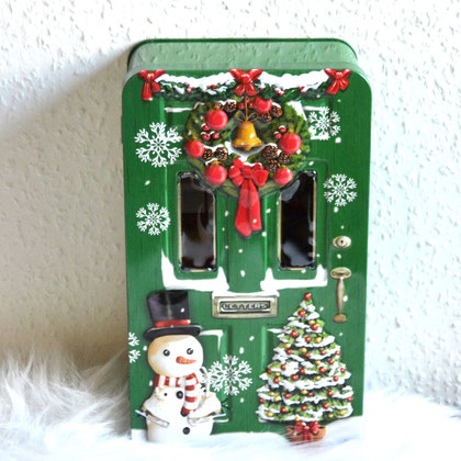 Weihnachtsdose Türdose in rot oder grün