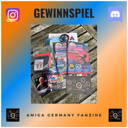 Das Bild zu Männerquatsch Podcast Folge 202 zeigt die Preise zu unserem Gewinnspiel zum "Amiga Germany Fanzine". 