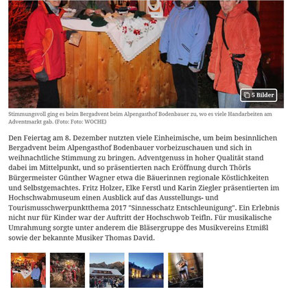 Online-Artikel WOCHE, Obersteirische Rundschau, Dezember 2016