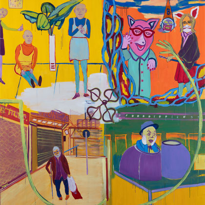 >the end of the games<, 2020, 200 x 180 cm, oil/canvas