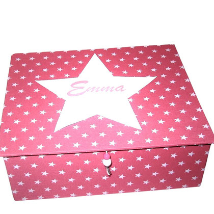  Kinder-Stern-Namensbox Schmuckkästchen S  altrosa mit Stern von SchönsteOrdnung, ist personalisiert mit Namen  
