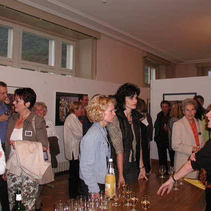 Apéro und Gemäldeausstellung im Schulsaal