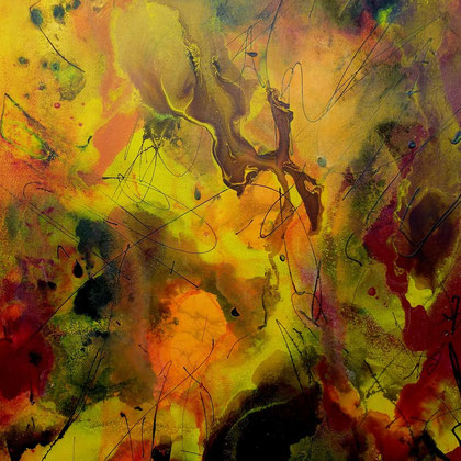 Orange, Lacke auf Leinwand, 70x50 cm