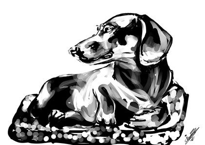 Ottos sun bath, digital art, procreate, stil: pencil, airbrush, 2026