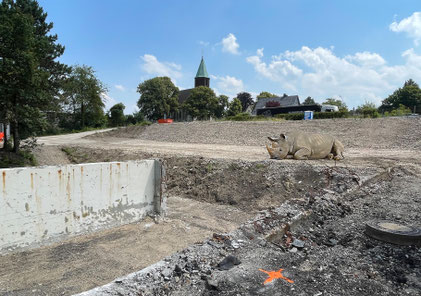 Neubau Kita Hasslinghausen in Sprockhövel, das Baufeld ist fast frei
