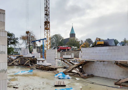 Neubau Kita Hasslinghausen in Sprockhövel, Mauerwekr im Erdgeschoss