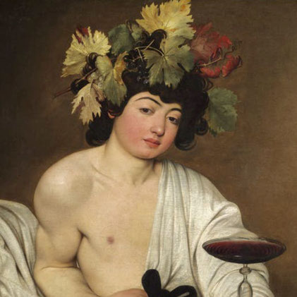 Bacchus / Der Gott des Weins - Caravaggio (Milano 1571 - Porto Ercole 1610).   (c)  Uffizien, Florenz, Italien