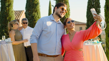 destination wedding in Tuscany at Borgo Tre Rose in Montepulciano. The aperitif