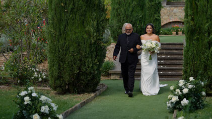 destination wedding in Umbria at Villa Baroncino a venue on Trasimeno lake. Drone shot