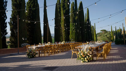 destination wedding in Tuscany at Borgo Tre Rose in Montepulciano. The reception