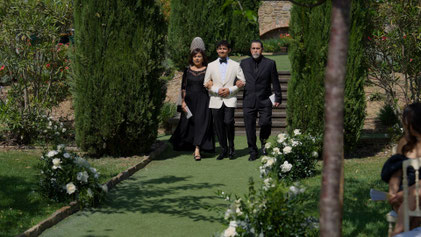 destination wedding in Umbria at Villa Baroncino a venue on Trasimeno lake. Drone shot