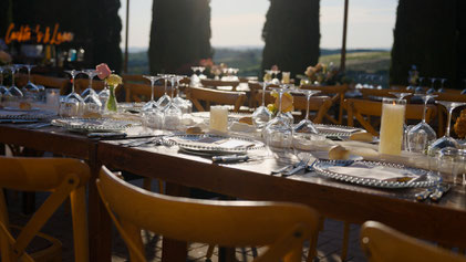destination wedding in Tuscany at Borgo Tre Rose in Montepulciano. The reception