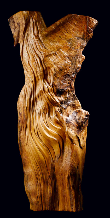 sculpture, bois non-figuratif, suggestif, femme