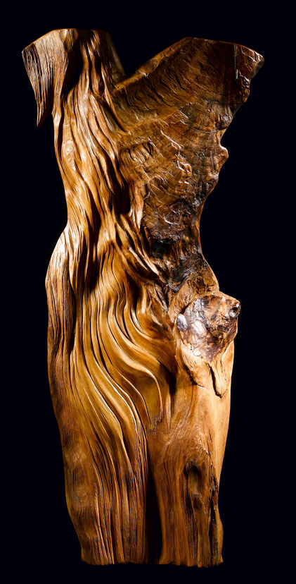 sculpture, bois non-figuratif, suggestif, femme