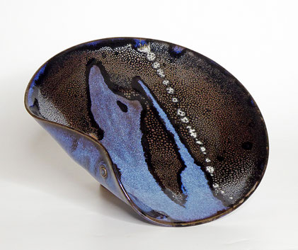 Tenmoku "gouttes de lumière" et bleu de fer