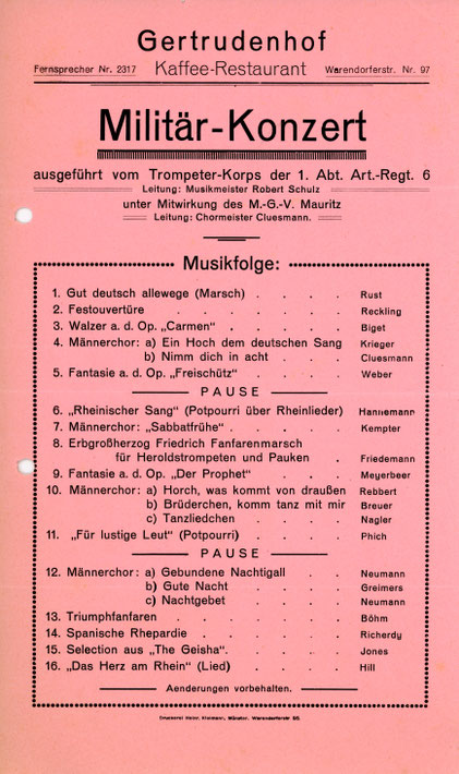 Konzert im Gertrudenhof an der Warendorfer Straße