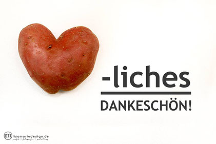 Eine Kartoffel in Herzform als Symbol für die Dankbarkeit,