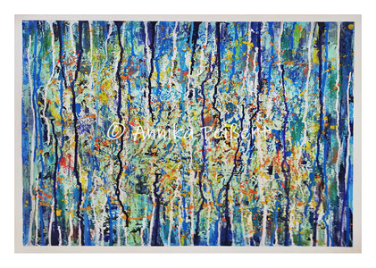Acryl, Pastellkreide, Gips-Kleberstruktur auf Plakatkarton, 48 x 68 cm