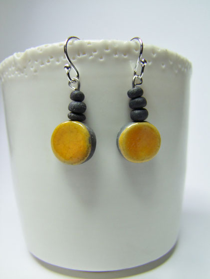 Boucles d'oreilles pendantes en céramique