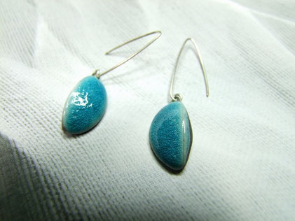 boucles d'oreilles bleues  turquoise