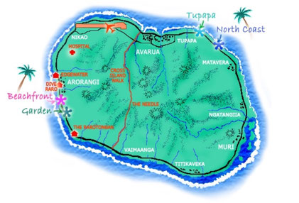 Rarotonga Backpackers property locations