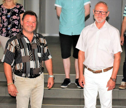 Wolfgang Lurati übergibt an Heinz Dürner -Vorstandswechsel MGV Wiesentheid -2020