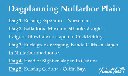 Dagplanning Nullarbor