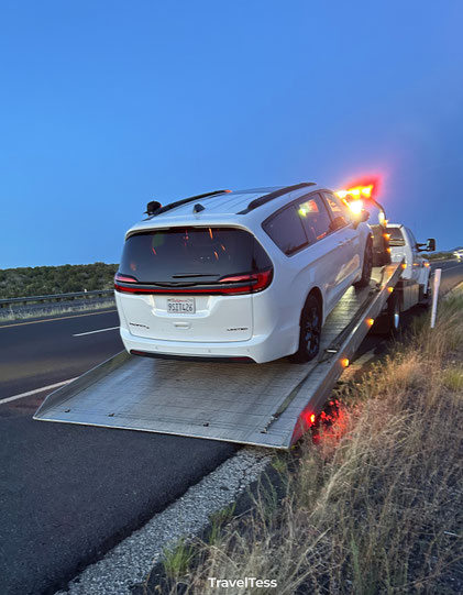 Auto wordt weggesleept in USA