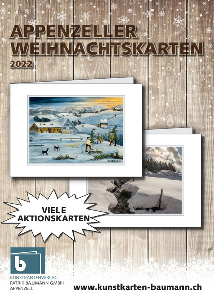 Marcel Schiegg, Patrik Baumann, Kartenverlag, Weihnachtskarten, Postkarten, Fotokarten, Appenzell, Alpstein, Trauerkarten, Appenzellerland