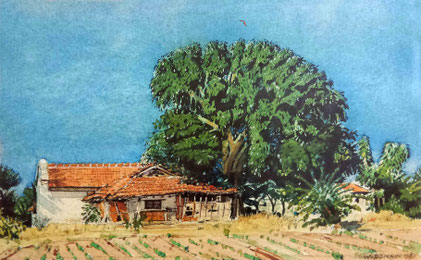 Watercolour by W. Donkin ; " Jhopdi "