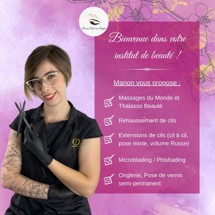 institut de beaute lannemezan 65 de vos cils a vos ongles manon estheticienne beaute prothesiste styliste ongulaire nail art pose capsules chablon gel vernis semi permanent pose de vernis extensions de cils rehaussement epilations massages du monde 