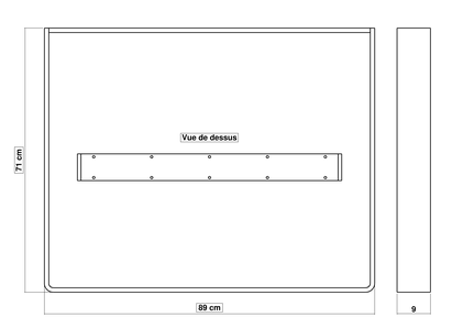 Dimensions du pied de table CosYa H 71 x 89 x 9 cm