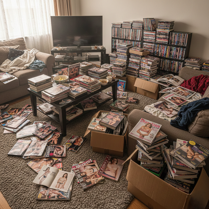 大量のDVD、箱詰めから運び出しまで全てお任せ。