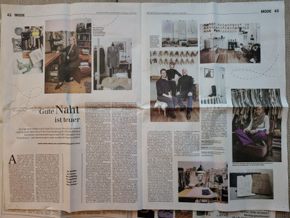 TWEED Magazin 04/21_ B wie Bespoke_Schneider und Schuhmacher der Hauptstadt Teil 1_Bernhard Roetzel_Titelfoto_Kundenskizze Maßmantel_Manuela Leis_thecoatress