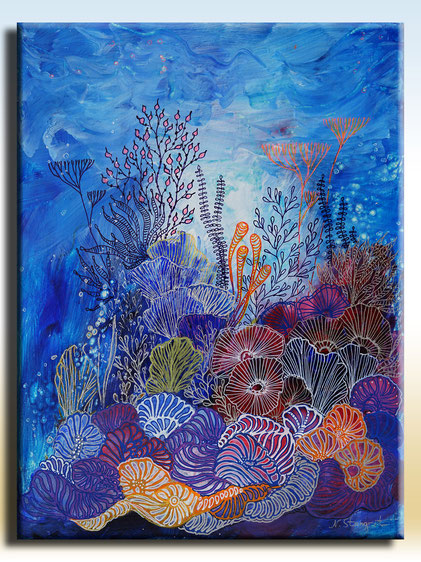 Sea Movement acrylic on canvas, art by N. Stangrit