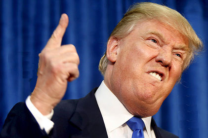Donald Trump during one of his crazy speeches
