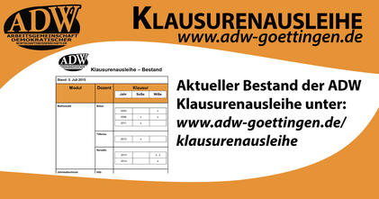 Wiwi 2016 Göttingen Universität Uni ADW Fachschaft FSR Fachschaftsrat Klausuren