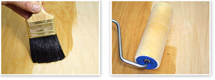 Öle auftragen mit Naturhaarpinsel oder kurzfloriger Farbwalze