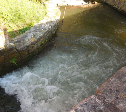 Le courant est assez fort, l'eau s'écoule en petits remous
