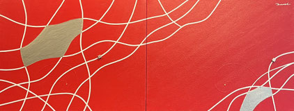 VENUS TRACK 2   820mm*318mm (410mm*318mm each)   F6*2   2025 acrylic on canvas, wood