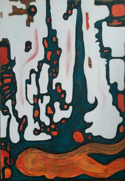 Acrylgemälde, Spachtelmasse, auf Leinwand,2013