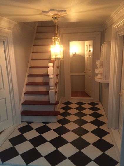 tinyrooms Georgian dolls house entrance hall by Sharon Etzel