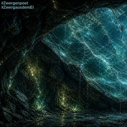 Im Inneren der Höhle zeigt die Quarzwand Risse. Meereswasser tropft hinein.