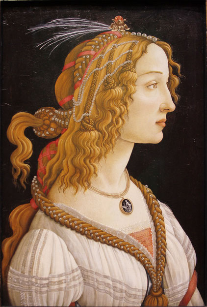 Simonetta Vespucci est une femme italienne de la Renaissance, célèbre par sa beauté et son charme, de la cour de Laurent le magnifique, qui servit de modèle à Sandro Botticelli.