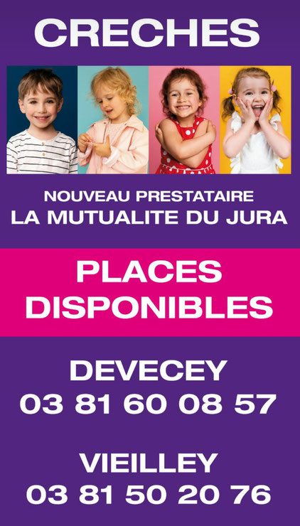 Affiche des numéros de la crèche de Vieilley et Devecey