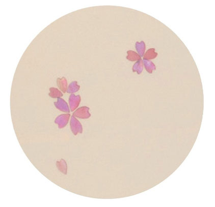 屏風 二曲一双 バニラ・螺鈿 桜　螺鈿細工