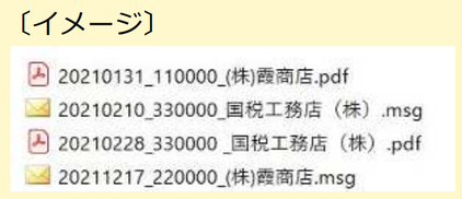 電子データの管理方法のイメージ(ファイル名)