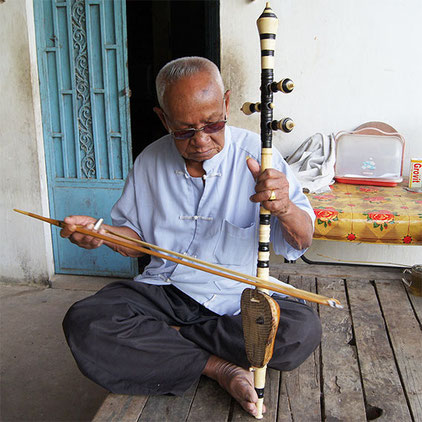 Late Master Sok Dutch playing tro Khmer.