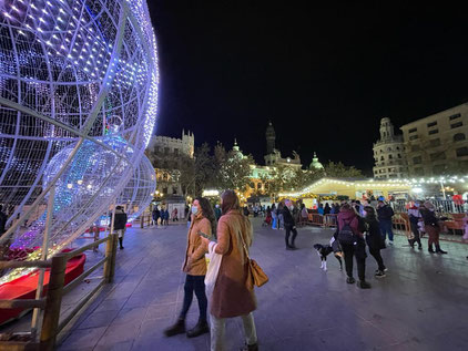Plaza del Ayuntamiento de Valencia en Navidad